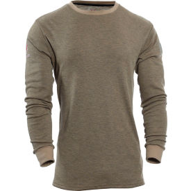 Flame Resistant Long Sleeve T-Shirt, S, Tan