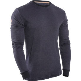 Flame Resistant Long Sleeve T-Shirt, 2XL, Navy, C541NNBLS2XL