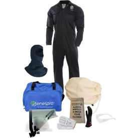 ArcGuard 8 cal/cm2 Arc Flash Kit with FR Coverall with Balaclava, size XL, Glove Size 10