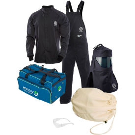 Enespro ArcGuard 40 cal Arc Flash Kit Short Coat & Bib Overall, LG, No Gloves