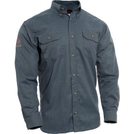 Flame Resistant Work Shirt, 3XL-LN, Light Blue, TCG01190229