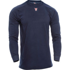 Fire Resistant Long Sleeve T-Shirt, 3XL, Navy, C52FKSRLS3XL