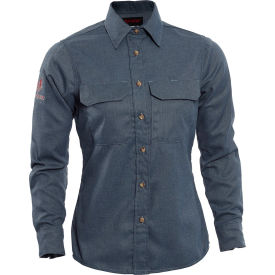 Women's Flame Resistant Work Shirt, 2XL, Lt Blue