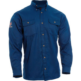 Flame Resistant Work Shirt, L, Royal Blue