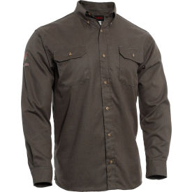 Flame Resistant Work Shirt, 4X, Gray, TCG01150231