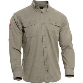 Flame Resistant Work Shirt, 2XL, Tan, TCG01120225
