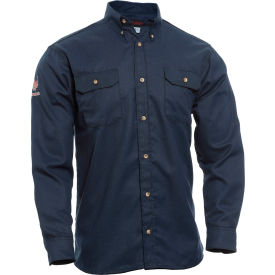 Flame Resistant Work Shirt, M, Navy