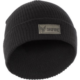 Flame Resistant Modacrylic Knit Winter Hat, 13 x 8-1/4", Black