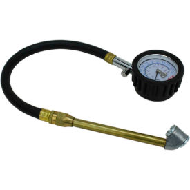 High Pressure Dial Tire Gauge, Dual Head Air Chuck with 12" Hose, 0 to 120 PSI