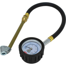 Dial Tire Pressure Gauge Dual Head Air Chuck w/12" Hose, 0 to 60 PSI