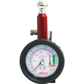Single Head Dial Tire Pressure Gauge With Tread Depth Gauge, 0-120 PSI