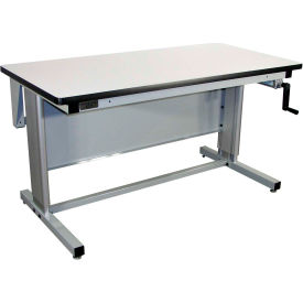 72 x 30 Hand Crank Height Adjustable Workbench Plastic Laminate Top