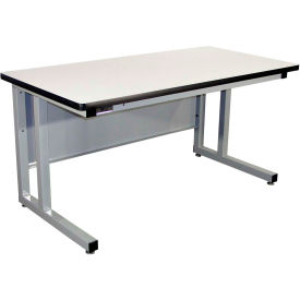 72 x 30 Fixed Height Cantilever Heavy Duty ESD Laminate Workbench- Gray