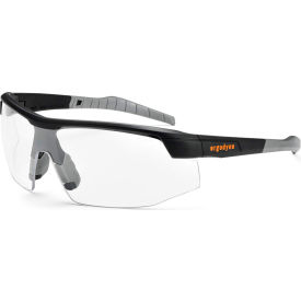 Safety Glasses, Matte Black, Clear Lens