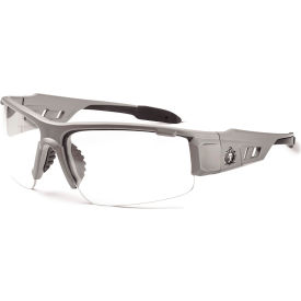 Skullerz DAGR-AF Safety Glasses, Matte Gray, Anti-Fog Clear Lens