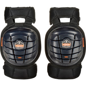 Injected Gel Knee Pads w/ Comfort Straps, Short Cap, Black