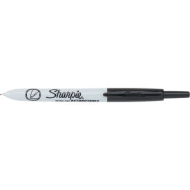 Retractable Permanent Marker, Extra-Fine Needle Tip, Black, 12/PK