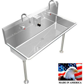 Stainless Steel Sink, 2 Station w/Electronic Faucets 42" L X 20" W X 8" D