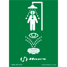 Emergency Shower/Eyewash Sign, 8" x 10-3/4"
