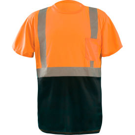 Class 2 Black Bottom T-Shirt w/Pocket Orange, XL