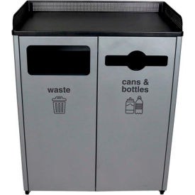 Double Courtside for Waste & Cans & Bottles - 64 Gallon - Gray/Black