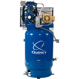 Quincy QP Pro Two-Stage Air Compressor, 10 HP, 120 Gallon, Vertical, 460V-3-Phase