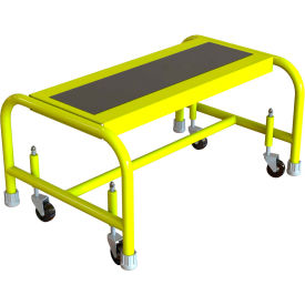 1 Step Mobile Steel Step Stool W/24" Anti-Slip Tread - WLSR001243-Y