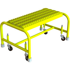1 Step Mobile Steel Step Stool W/ 24" Serrated Tread - WLSR001242-Y
