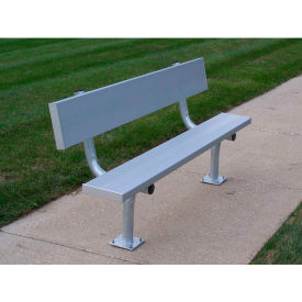 15' Aluminum Team Bench with Back, Surface Mount