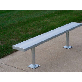 8' Aluminum Team Bench, Backless, Surface Mount