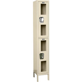 2-Tier 2 Door Clear View Locker, 12"W x 12"D x 78"H, Tan, Unassembled