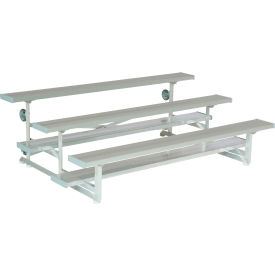 National Rep Tip N Roll Aluminum Bleacher, 12' Long, Single Footboard