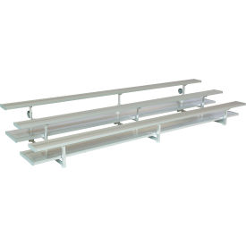 3 Row National Rep Tip N Roll Aluminum Bleacher, 12' Long, Double Footboard