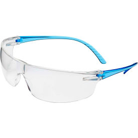 Safety Glasses, Blue Frame, Clear Lens