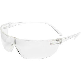 Safety Glasses, Clear Frame, Clear Lens, Scratch-Resistant