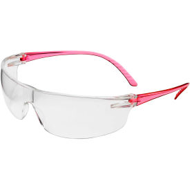 Safety Glasses, Pink Frame, Clear Lens