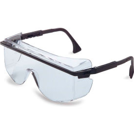 Astrospec S2500 OTG Safety Glasses, Black Frame, Clear Lens, Scratch-Resistant
