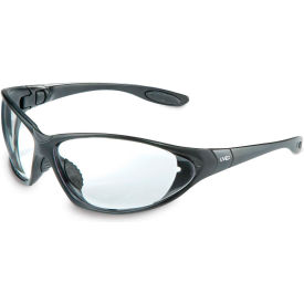 Seismic Hydroshield Glasses, Black Frame, Clear Lens, Scratch-Resistant, Hard Coat, Anti-Fog