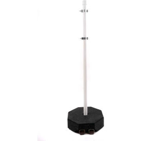 Octagon Sign Base 60 Lbs, W/ Wheels & 6'-1.5" PVC Post W/ Brackets