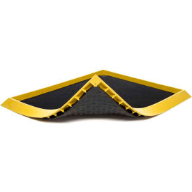 Sani-Trax Plus Disinfectant Mat 2-1/2" Thick 2-5/8' x 3-1/4' Black/Yellow Border