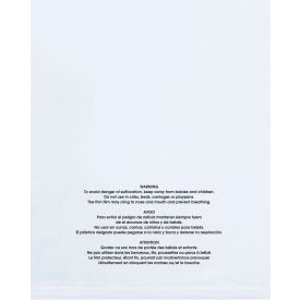 Flat Suffocation Warning Poly Bags, 8"W x 10"L, 2 Mil, Clear, 1000 Pack