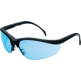 Klondike KD113 Safety Glasses, MatteBlack Finish Frame, LightBlue Lens