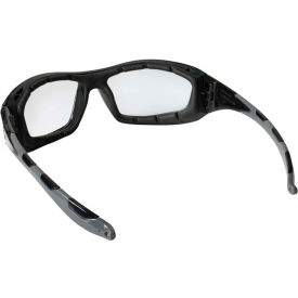Safety Glasses, Black frame with gray TPR, Clear Anti-Fog Lens