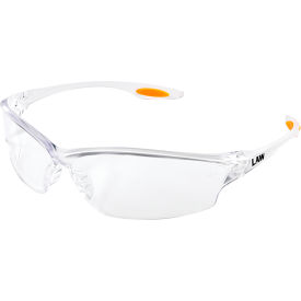 Safety Glasses LW310AF, Orange Temple Insert, Clear Lens, Clear Frame