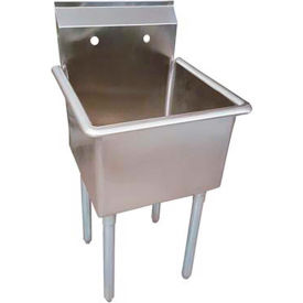 Utility Sink, 1 Compartment, Stainless Steel, 18L x 18W x 14D