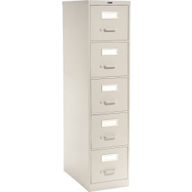 Vertical File Letter Size 5 Drawer 26-1/2"D, Light Gray