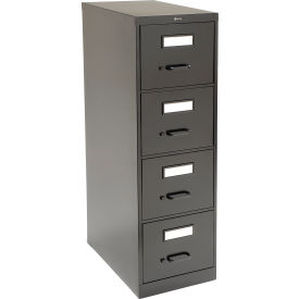 Vertical File Letter Size 4 Drawer 26-1/2"D, Black