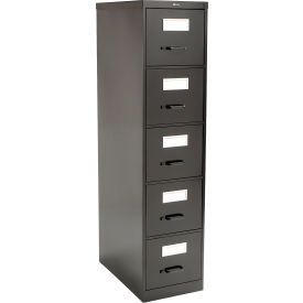 Vertical File Legal Size 5 Drawer 26-1/2"D, Black