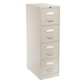 Vertical File Legal Size 4 Drawer 25"D, Light Gray