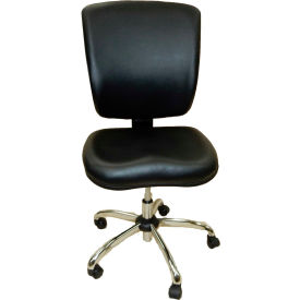 Dental Lab Chair with Vinyl Seat and Backrest, Black